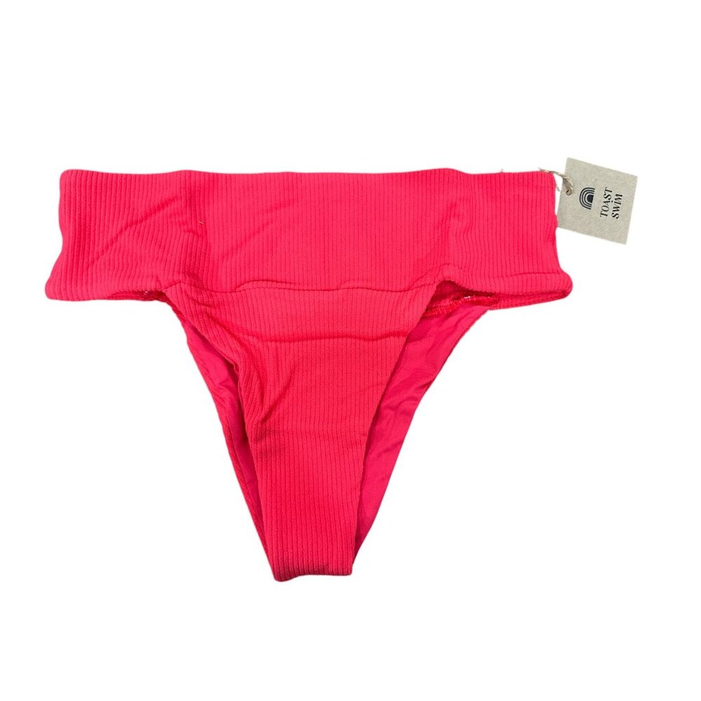 Free People x Toast Swim Women Signature Banded Waist - Bottom Fire Coral RIB SM